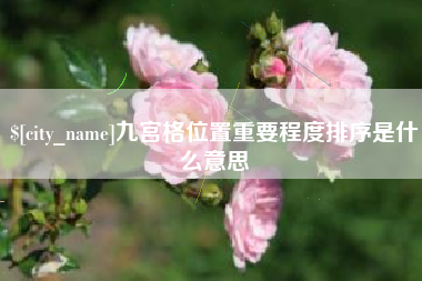 儋州九宫格位置重要程度排序是什么意思
