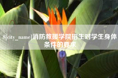 儋州消防救援学院招生对学生身体条件的要求