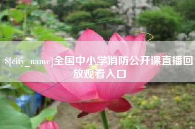 儋州全国中小学消防公开课直播回放观看入口