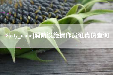 儋州消防设施操作员证真伪查询