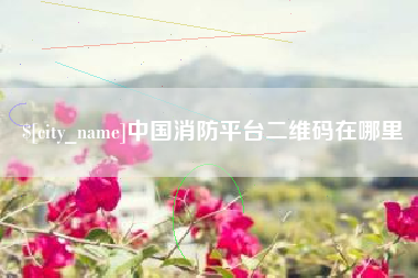 儋州中国消防平台二维码在哪里