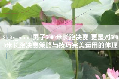 儋州男子5000米长跑决赛-更是对5000米长跑决赛策略与技巧完美运用的体现